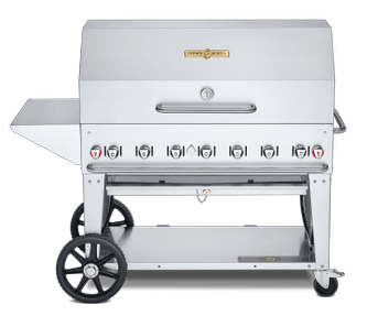 Crown Verity Crown Verity 48" Mobile Grill Single Inlet 50-100 lb. Tank Capacity & Accessory Package - CV-MCB-48-SI50/100-PKG CV-MCB-48-SI50/100-PKG Barbecue Finished - Gas