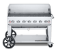 Crown Verity Crown Verity 48" Mobile Grill Single Inlet 50-100 lb. Tank Capacity & Wind Guard - CV-MCB-48-SI50/100-WGP CV-MCB-48-SI50/100-WGP Barbecue Finished - Gas