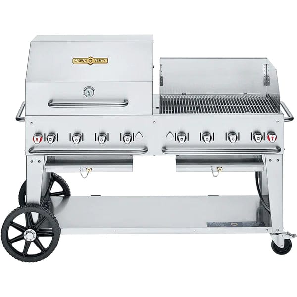 Crown Verity Crown Verity 60" Mobile Gas Grill with Dome & Windguard Package (50/100lb Tanks Only) CV-MCB-60-SI50/100-RWP Barbecue Finished - Gas