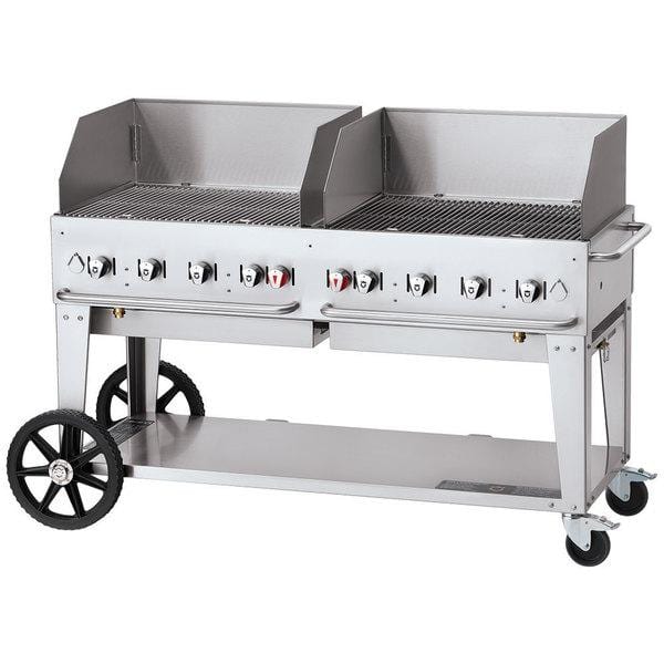 Crown Verity Crown Verity 60" Mobile Grill Single Inlet 50-100 lb. Tank Capacity & Wind Guard Package CV-MCB-60-SI50/100-WGP Barbecue Finished - Gas