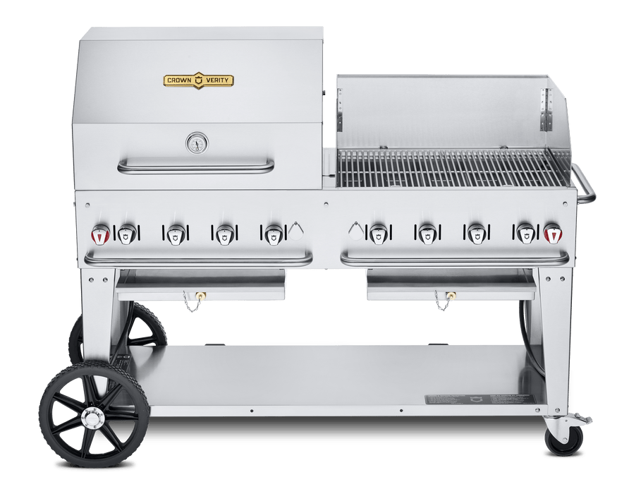 Crown Verity Crown Verity 60" Mobile Grill + WindGuard + RollDome Package Barbecue Finished - Gas