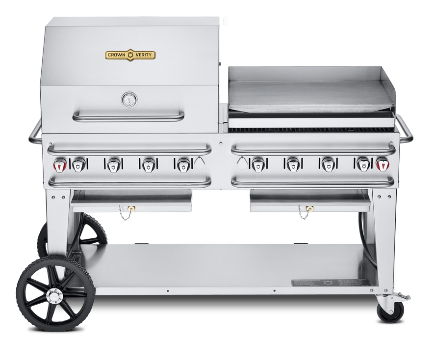 Crown Verity Crown Verity 60" Rental Gas Grill with Dome & Griddle Package CV-RCB-60RGP Barbecue Finished - Gas