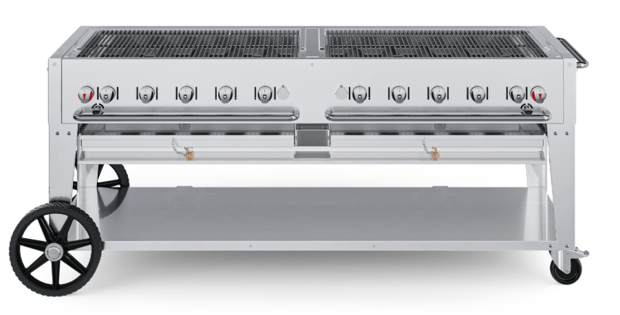 Crown Verity Crown Verity 72" Mobile Grill Single Inlet 50-100 lb. Tank Capacity - CV-MCB-72-SI50/100 CV-MCB-72-SI50/100 Barbecue Finished - Gas