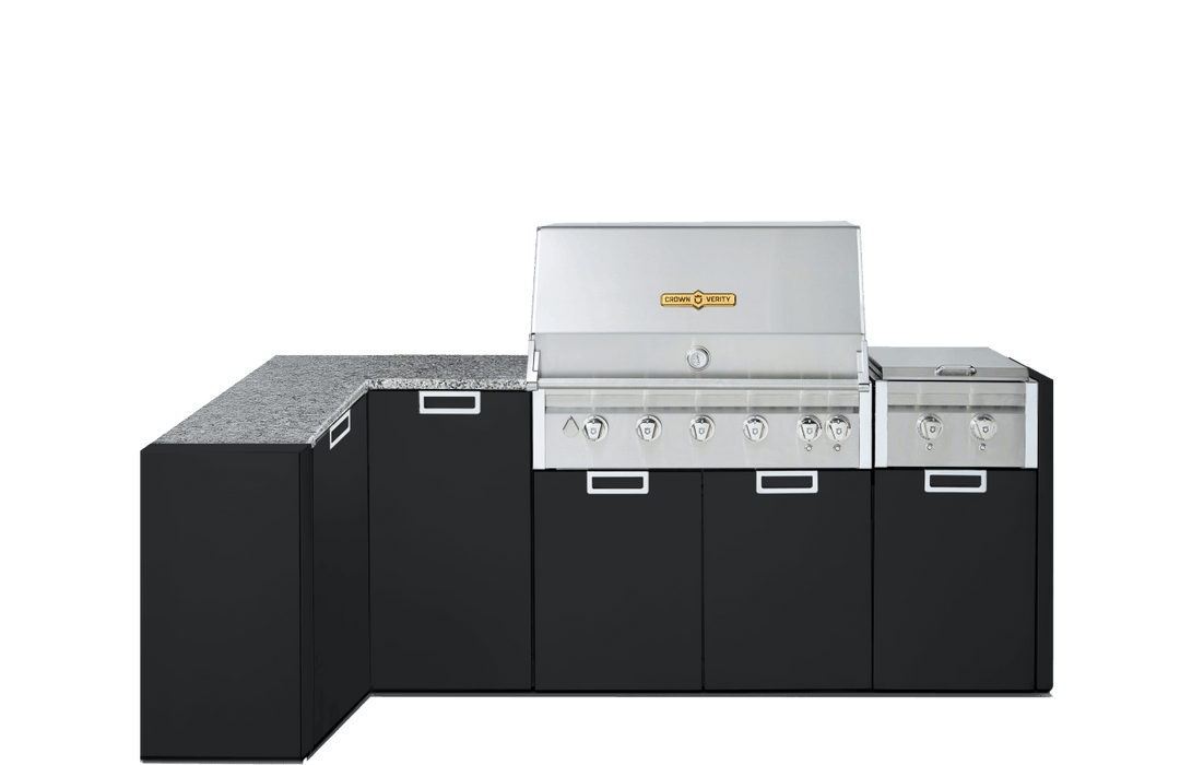 Crown Verity Crown Verity Corner Modular Grill Package (w/ Light Package) Propane / Alaskan Midnight CV-IMP-C-AM-LP-LT Barbecue Finished - Gas