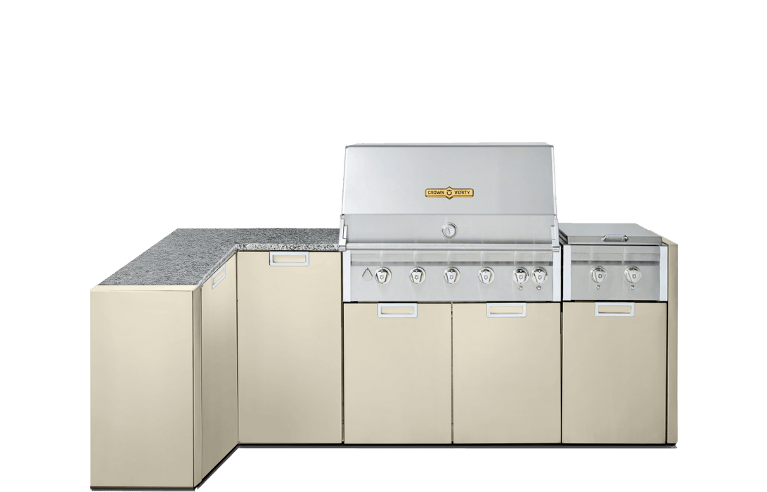 Crown Verity Crown Verity Corner Modular Grill Package (w/ Light Package) Propane / Alberta Wheatfield CV-IMP-C-AW-LP-LT Barbecue Finished - Gas