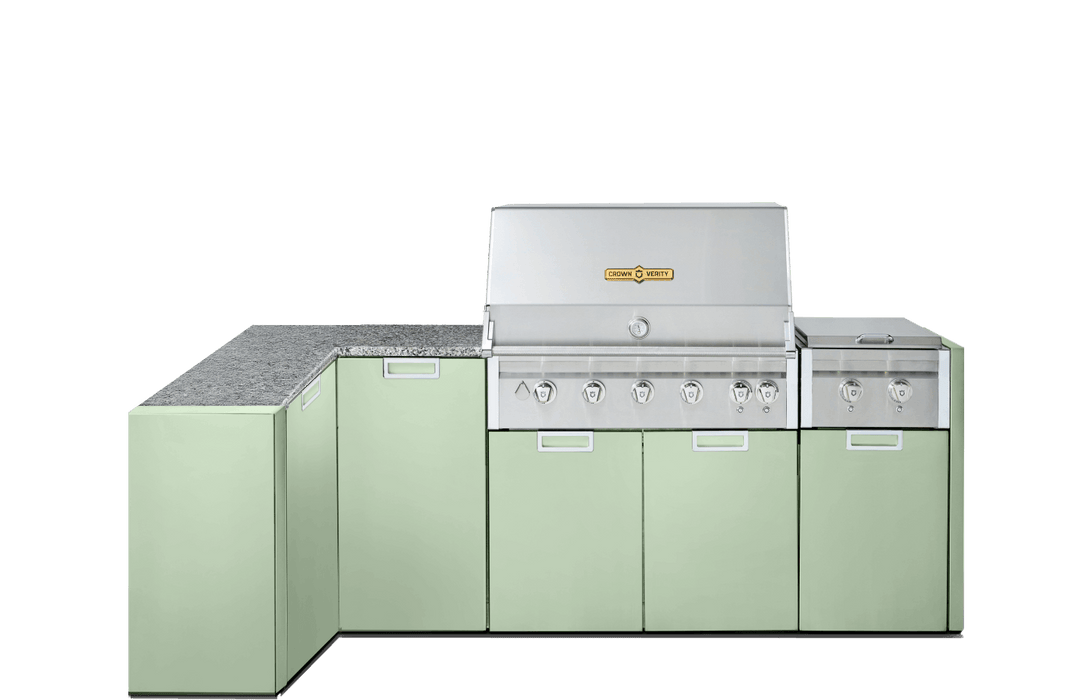 Crown Verity Crown Verity Corner Modular Grill Package (w/ Light Package) Propane / Cape Cod Breeze CV-IMP-C-CC-LP-LT Barbecue Finished - Gas