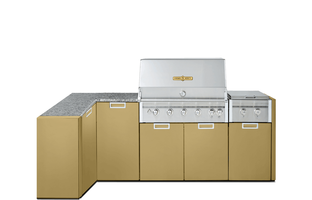 Crown Verity Crown Verity Corner Modular Grill Package (w/ Light Package) Propane / Grand Canyon Gold CV-IMP-C-GC-LP-LT Barbecue Finished - Gas