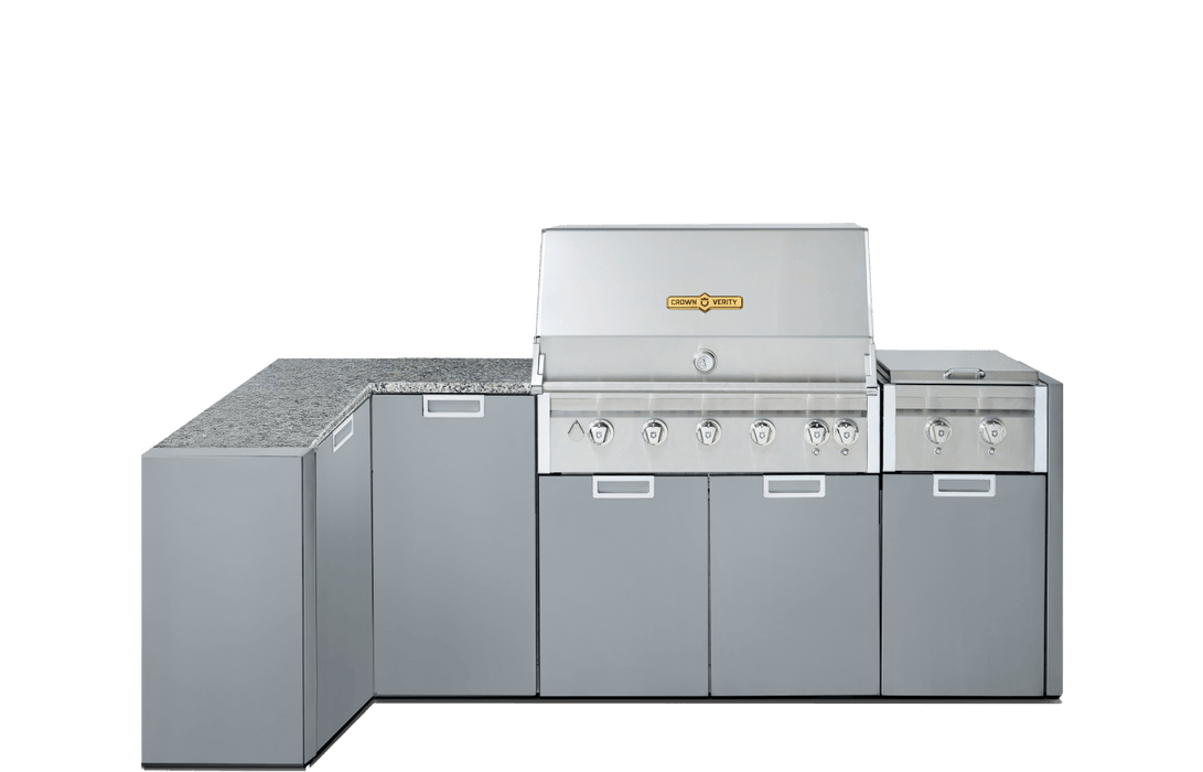 Crown Verity Crown Verity Corner Modular Grill Package (w/ Light Package) Propane / Muskoka Mist CV-IMP-C-MM-LP-LT Barbecue Finished - Gas