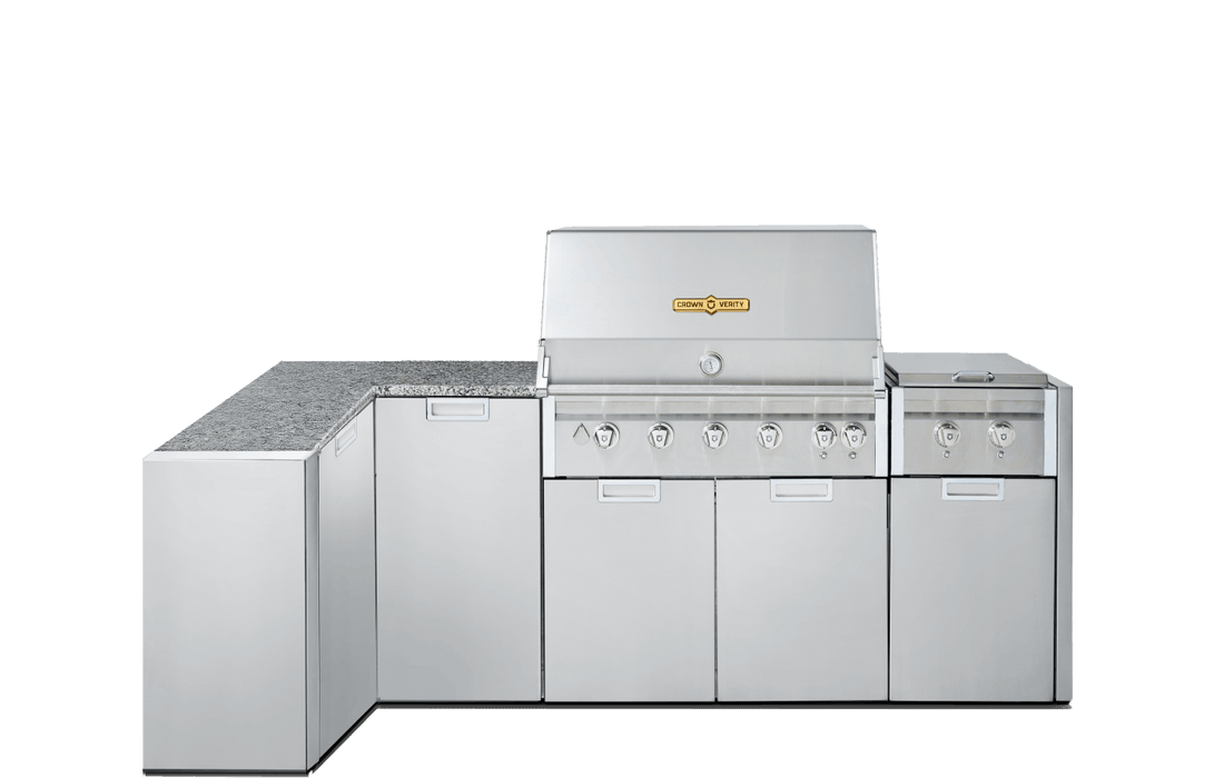 Crown Verity Crown Verity Corner Modular Grill Package (w/ Light Package) Propane / Stainless Steel CV-IMP-C-SS-LP-LT Barbecue Finished - Gas