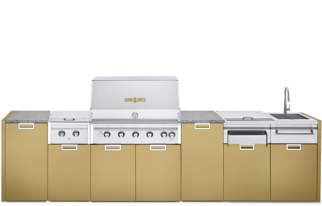 Crown Verity Crown Verity Five-Piece Modular Grill Package (w/ Light Package) Propane / Grand Canyon Gold CV-IMP-5-GC-LP-LT Barbecue Finished - Gas
