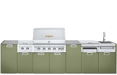 Crown Verity Crown Verity Five-Piece Modular Grill Package (w/ Light Package) Propane / Napa Valley Olive CV-IMP-5-NV-LP-LT Barbecue Finished - Gas