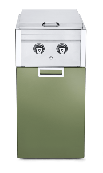 Crown Verity Crown Verity Infinite Modular Gas Dual Side Burner with Garbage Holder and Light Package Napa Valley Olive ICMNV-SBNG-GH-LT Barbecue Finished - Gas