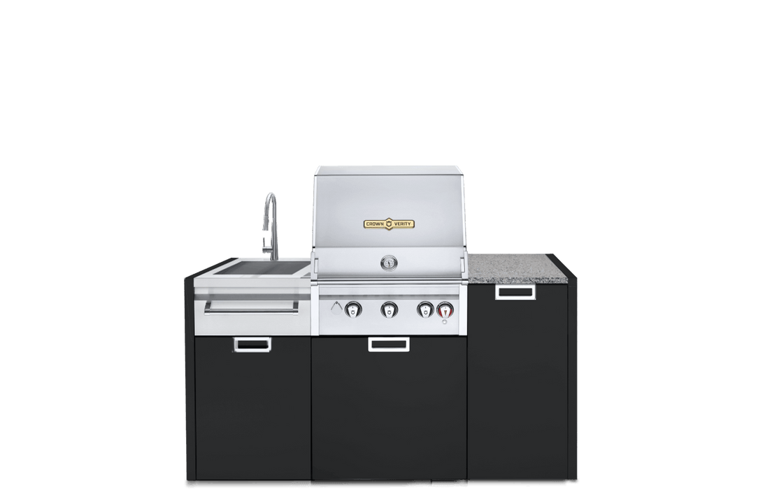 Crown Verity Crown Verity Three-Piece Modular Grill Package Propane / Alaskan Midnight CV-IMP-3-AM-LP Barbecue Finished - Gas