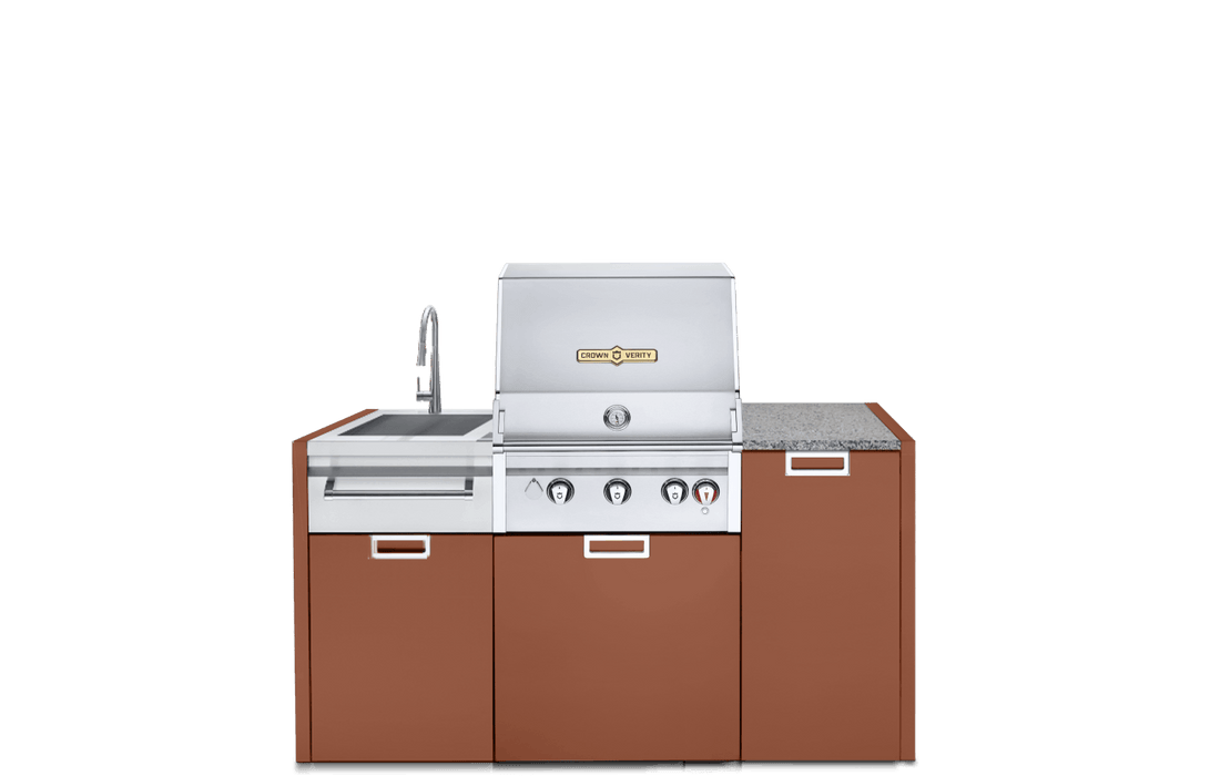 Crown Verity Crown Verity Three-Piece Modular Grill Package Propane / Red Rock Sandstone CV-IMP-3-RR-LP Barbecue Finished - Gas
