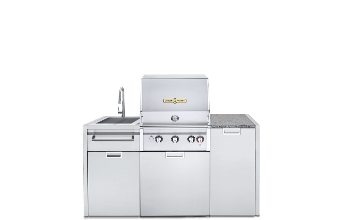 Crown Verity Crown Verity Three-Piece Modular Grill Package Propane / Stainless Steel CV-IMP-3-SS-LP Barbecue Finished - Gas