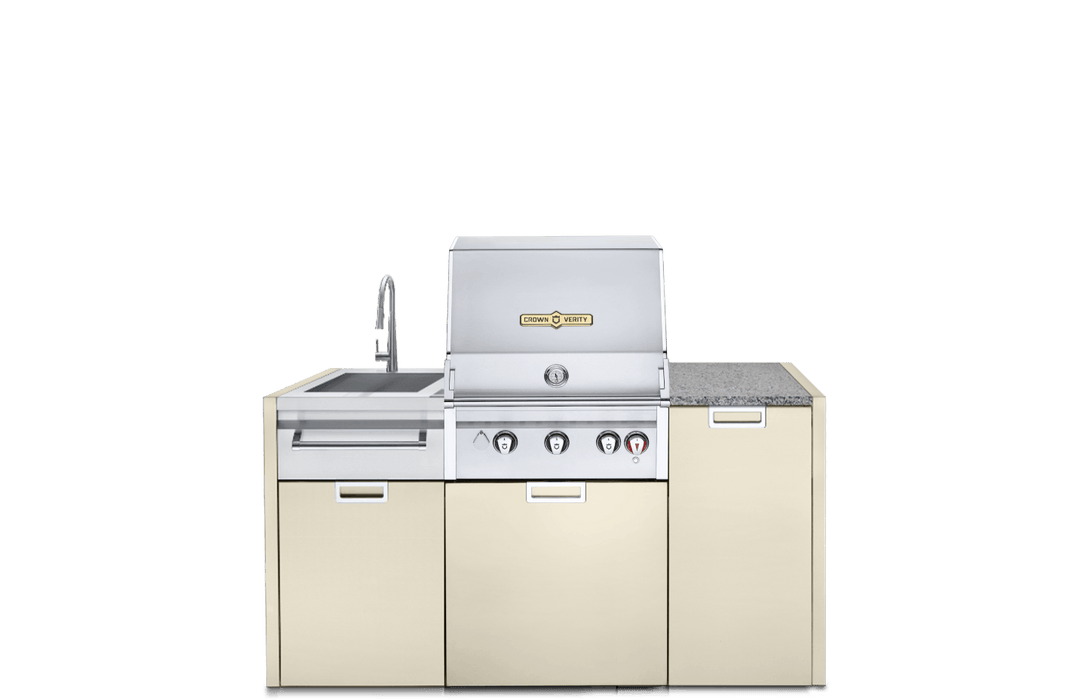 Crown Verity Crown Verity Three-Piece Modular Grill Package (w/ Light Package) Propane / Alberta Wheatfield CV-IMP-3-AW-LP-LT Barbecue Finished - Gas