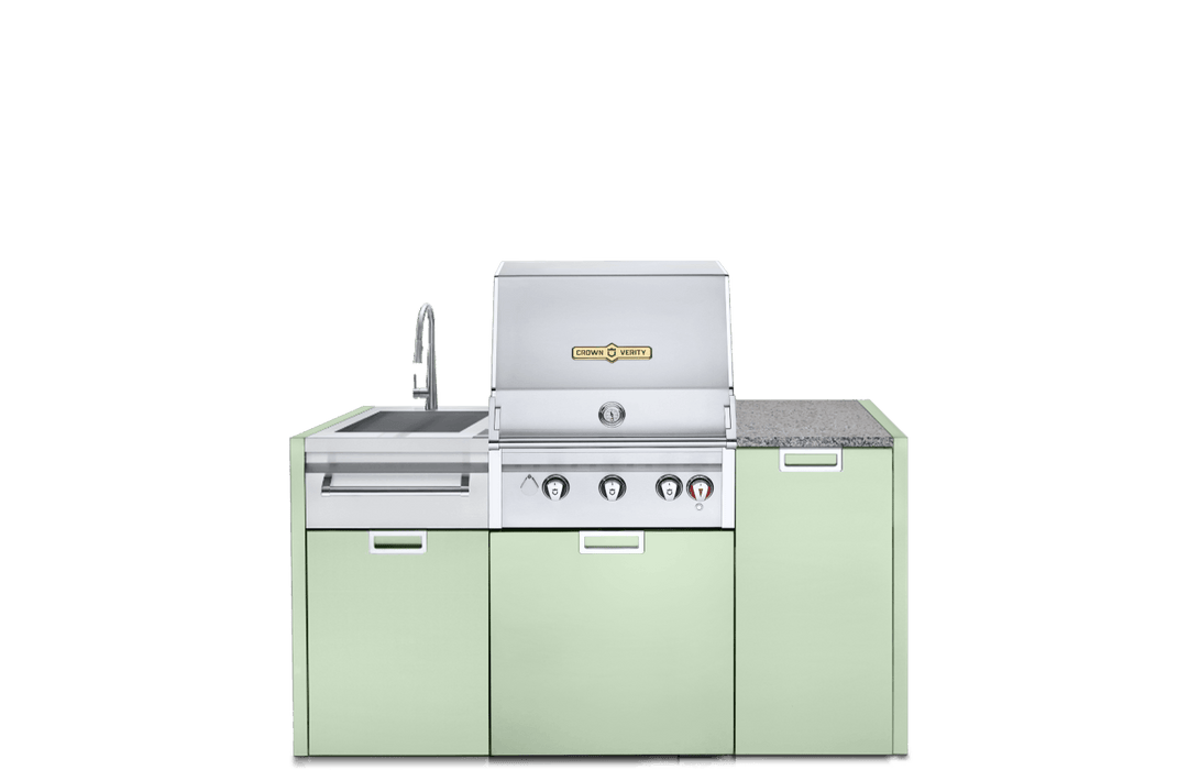 Crown Verity Crown Verity Three-Piece Modular Grill Package (w/ Light Package) Propane / Cape Cod Breeze CV-IMP-3-CC-LP-LT Barbecue Finished - Gas