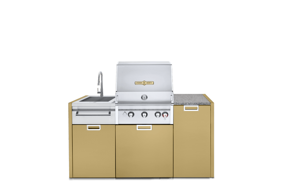Crown Verity Crown Verity Three-Piece Modular Grill Package (w/ Light Package) Propane / Grand Canyon Gold CV-IMP-3-GC-LP-LT Barbecue Finished - Gas
