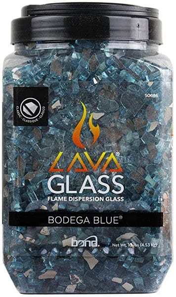 (Do Not Use) Linzel Distributing Light Blue 1/4" Reflective Lava Glass 10 lb Jar - BM/50686 BM/50686 Fireplace Accessories