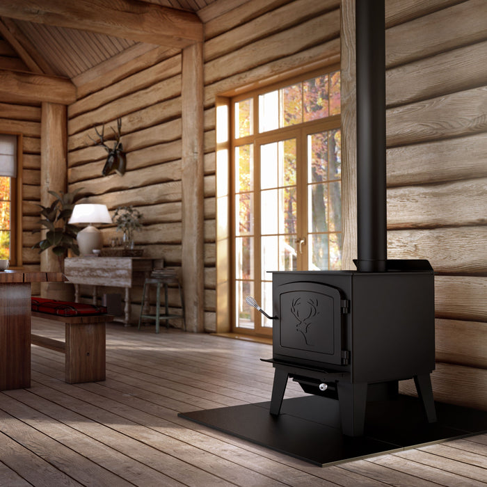 Drolet Drolet Black Stag II Wood Stove DB03411-MFP Fireplace Finished - Wood