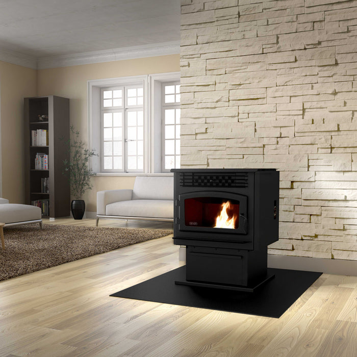 Drolet Drolet Eco-55 Pellet Stove (w/ 4" Basement Venting Kit) DP00070KVB Fireplace Finished - Wood