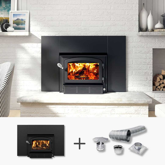 Drolet Drolet Escape 1500-I Wood Insert Trio Fireplace Finished - Wood
