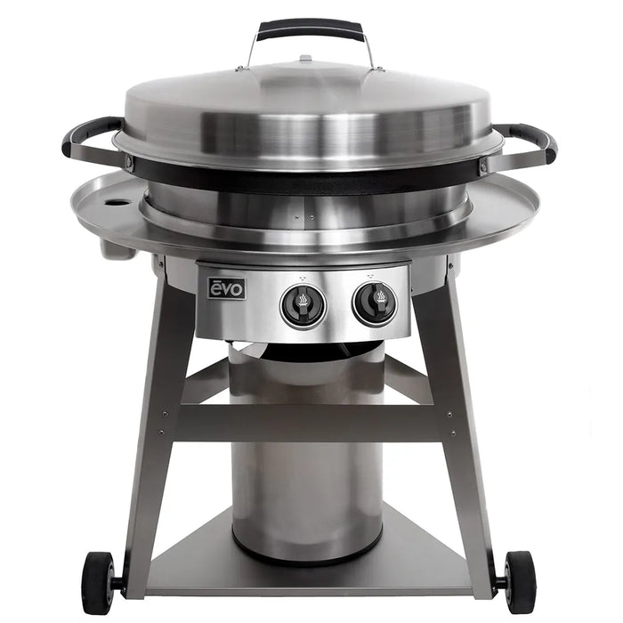 Evo Grills EVO Grills Professional Wheeled Cart Flattop Griddle (Ceramic Clad Coating) Barbecue Finished - Gas