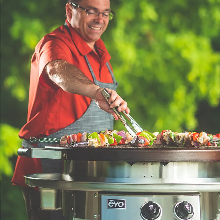 Evo Grills EVO Grills Professional Wheeled Cart Flattop Griddle (Ceramic Clad Coating) Barbecue Finished - Gas