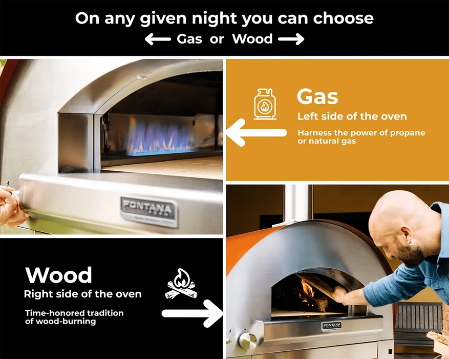 Fontana Forni Fontana Forni Firenze Hybrid Gas & Wood Pizza Oven Barbecue Finished - Gas
