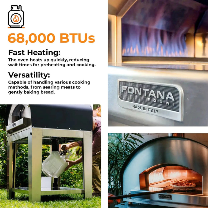Fontana Forni Fontana Forni Firenze Hybrid Gas & Wood Pizza Oven Barbecue Finished - Gas