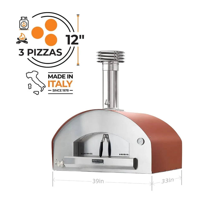 Fontana Forni Fontana Forni Firenze Hybrid Gas & Wood Pizza Oven Red FTFIR-H-R Barbecue Finished - Gas 810103970410