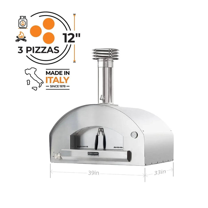 Fontana Forni Fontana Forni Firenze Hybrid Gas & Wood Pizza Oven Stainless Steel FTFIR-H-S Barbecue Finished - Gas 810103970427
