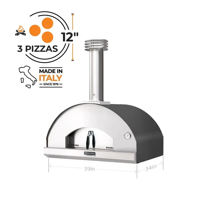 Fontana Forni Fontana Forni Mangiafuoco Wood-Fired Pizza Oven Grey FTMF-A Barbecue Finished - Charcoal 840495100102
