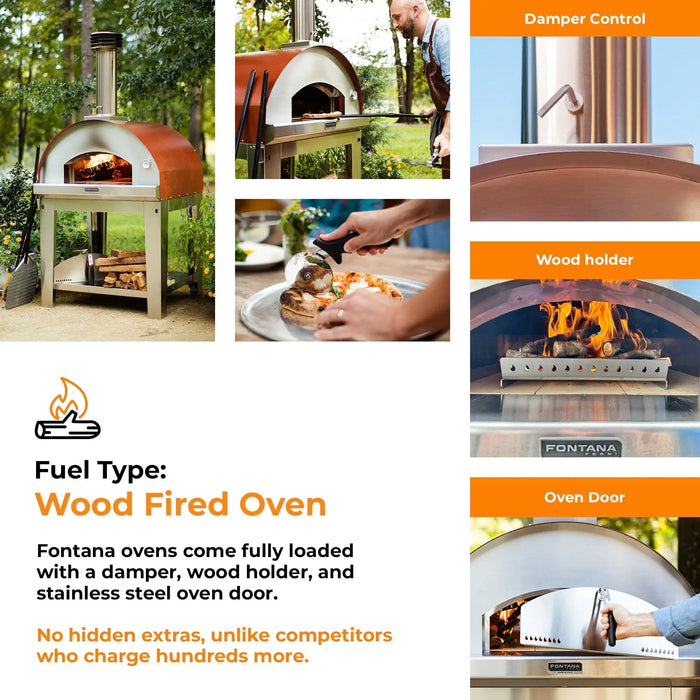 Fontana Forni Fontana Forni Margherita Wood-Fired Pizza Oven Barbecue Finished - Charcoal