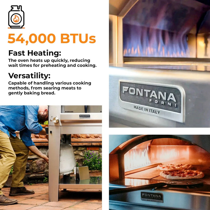 Fontana Forni Fontana Forni Napoli Hybrid Gas & Wood Pizza Oven FTNAP-H-A Barbecue Finished - Gas
