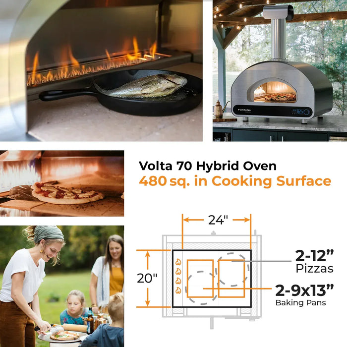 Fontana Forni Fontana Forni Volta 70 Hybrid Smart Oven FFVOLTA70-B Barbecue Finished - Pizza 840495100782