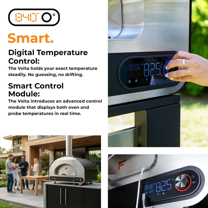 Fontana Forni Fontana Forni Volta 70 Hybrid Smart Oven FFVOLTA70-B Barbecue Finished - Pizza 840495100782