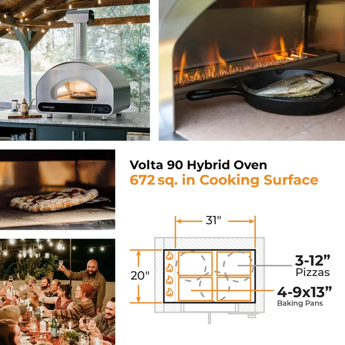 Fontana Forni Fontana Forni Volta 90 Hybrid Smart Oven FFVOLTA90-B Barbecue Finished - Pizza 840495100799