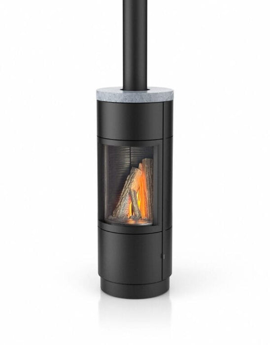 Hearthstone/intermedek Hearthstone Bari Gas Stove Steel w/ Stone Top 8181-4110 Fireplace Finished - Gas