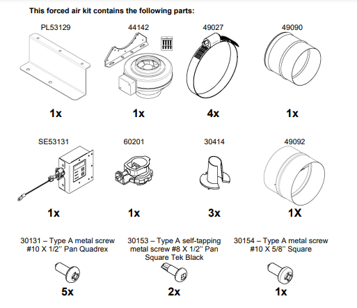 Hearthstone/intermedek Hearthstone Forced Air Convection Kit (WFP-100) - 94-57200 94-57200 Fireplace Accessories