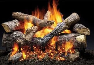 Heat And Glow Heat & Glo 24" Fireside 3 Tier Grand Oak Gas Log Set (11 Pieces) - GO324 GO324-FD Fireplace Accessories
