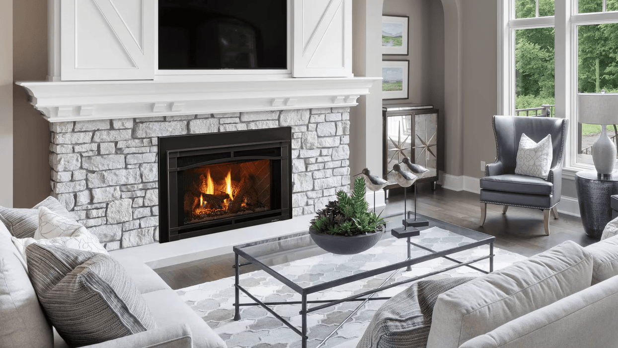 Heat And Glow Heat & Glo 35" Supreme Gas Fireplace Insert with Birch Logs SUPREME-I35-BIR-FD Fireplace Finished - Gas