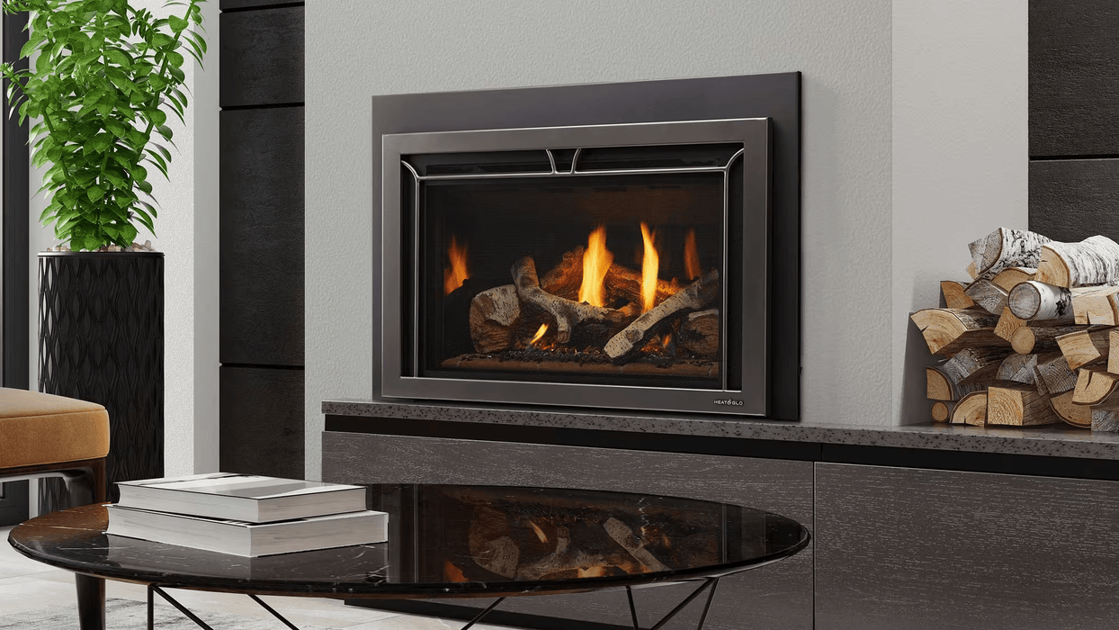 Heat And Glow Heat & Glo 35" Supreme Gas Fireplace Insert with Birch Logs SUPREME-I35-BIR-FD Fireplace Finished - Gas