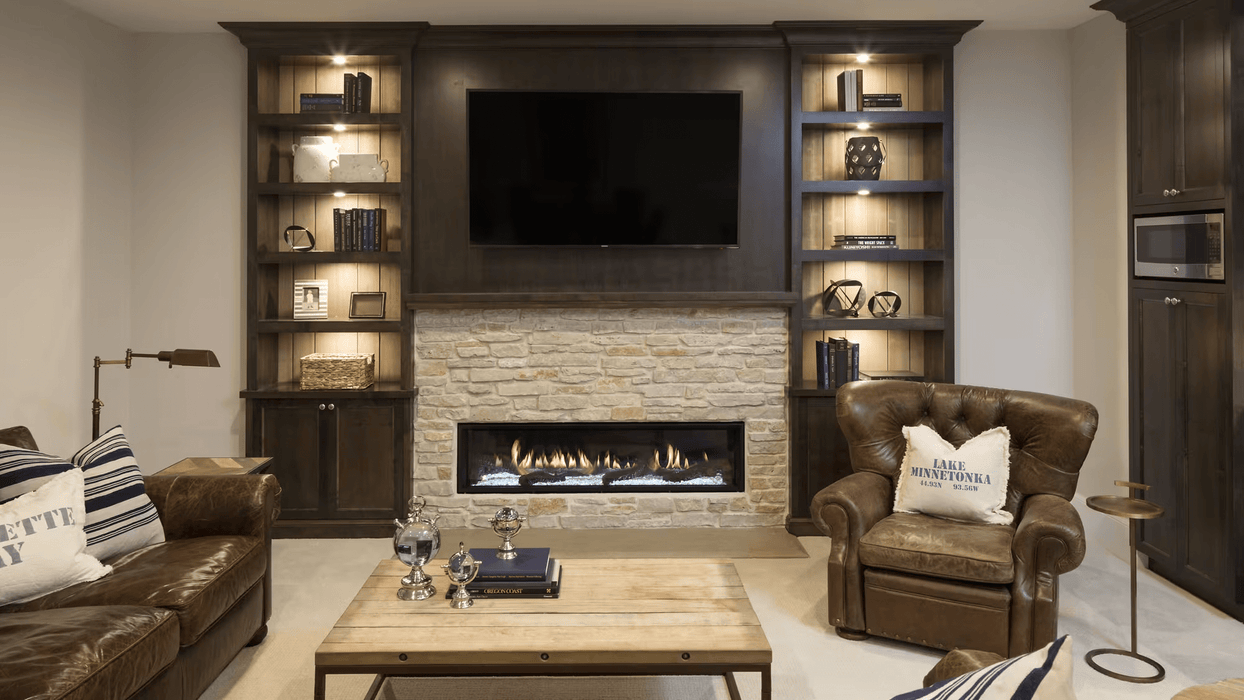 Heat And Glow Heat & Glo 36" Mezzo Linear Fireplace MEZZO36-C-FD Fireplace Finished - Gas