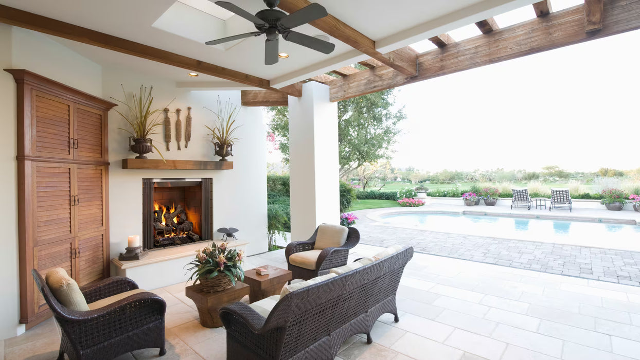 Heat And Glow Heat & Glo 42" Castlewood Outdoor Wood Firebox ODCASTLEWD-42-B-FD Fireplace Finished - Wood