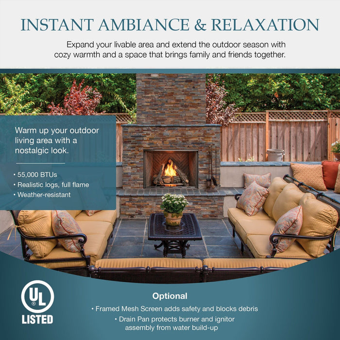 Heat And Glow Heat & Glo 42" Courtyard Outdoor Fireplace Fireplace Finished - Outdoor