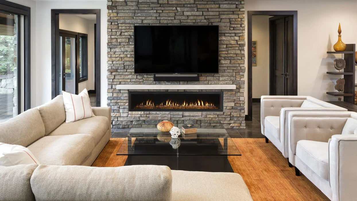 Heat And Glow Heat & Glo 48" Mezzo Linear Fireplace MEZZO48-C-FD Fireplace Finished - Gas