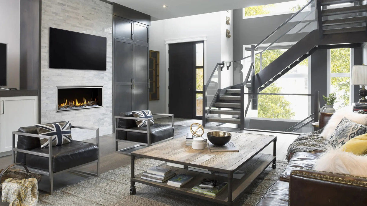 Heat And Glow Heat & Glo 48" Mezzo Linear Fireplace MEZZO48-C-FD Fireplace Finished - Gas
