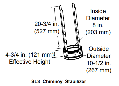 Heat And Glow Heat & Glo 6" (200mm) flue support section - SL3 SL3-FD Fireplace Venting