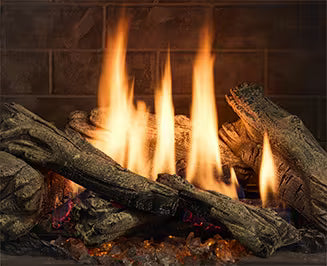 Heat And Glow Heat & Glo 6KX 42" Gas Fireplace (Large Traditional Tranquil Grege Refractory & Driftwood Logs) 8KX-TGT-DW-FD Fireplace Finished - Gas